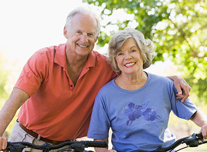 Photo of a man and woman on bicycles. Link to Life Stage Gift Planner Ages 60-70 Situations. Photo of a man and woman on bicycles. Link to Life Stage Gift Planner Ages 60-70 Situations.